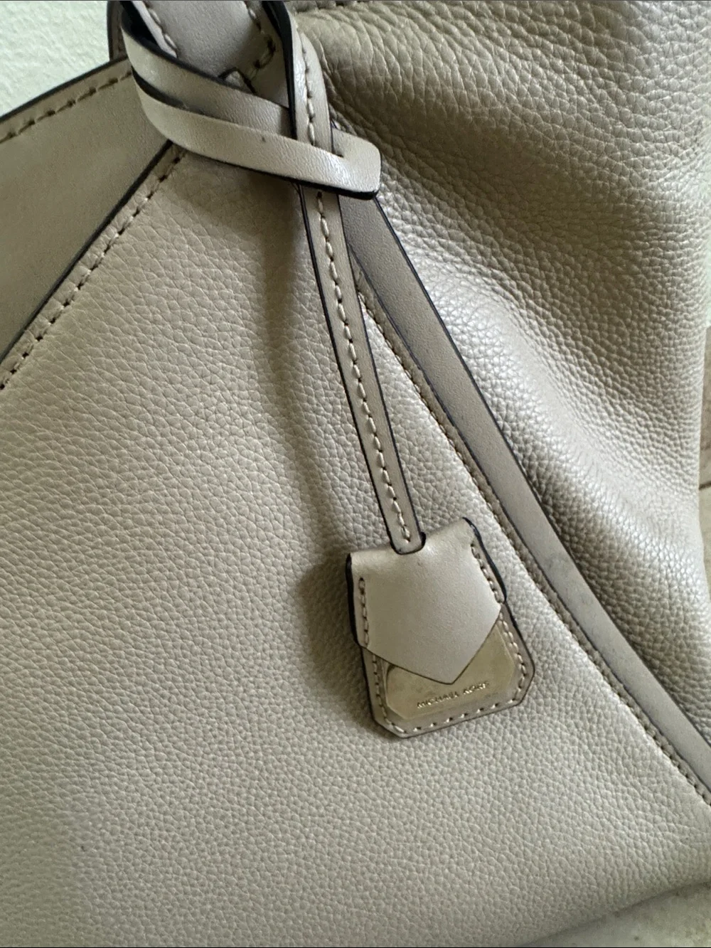 Michael Kors Taupe Leather Tote with Top Handles